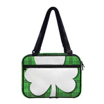 Green Shamrock Tartan Print Double Strap Bible Bag