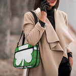Green Shamrock Tartan Print Double Strap Bible Bag