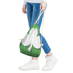 Green Shamrock Tartan Print Drawstring Bag