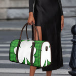 Green Shamrock Tartan Print Duffle Bag