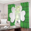 Green Shamrock Tartan Print Extra Wide Grommet Curtains