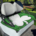 Green Shamrock Tartan Print Golf Cart Seat Cover