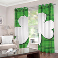 Green Shamrock Tartan Print Grommet Curtains