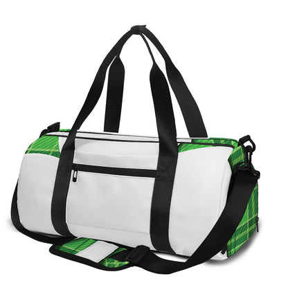 Green Shamrock Tartan Print Gym Bag
