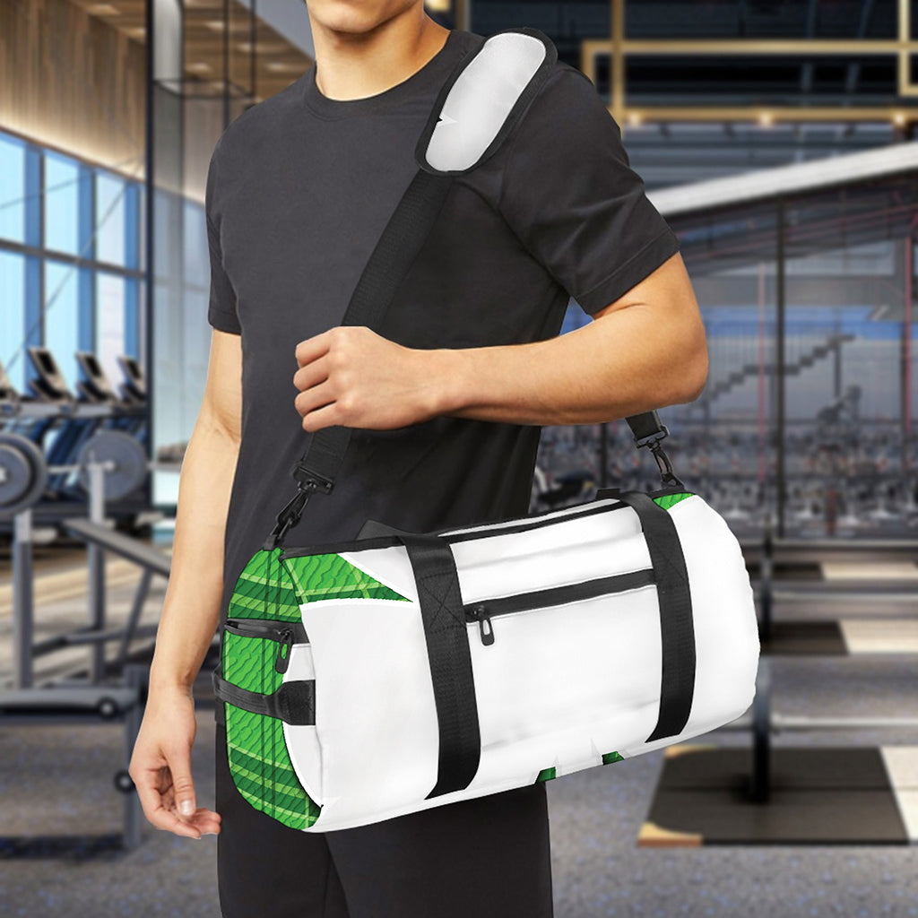 Green Shamrock Tartan Print Gym Bag