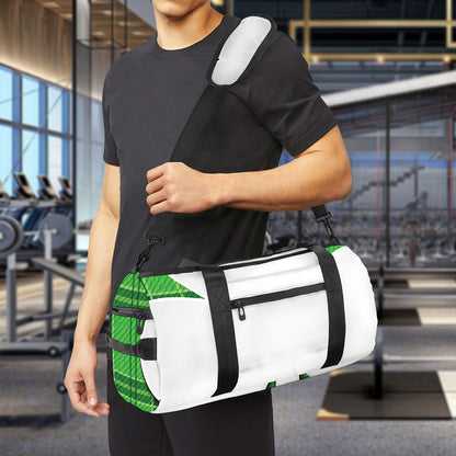 Green Shamrock Tartan Print Gym Bag