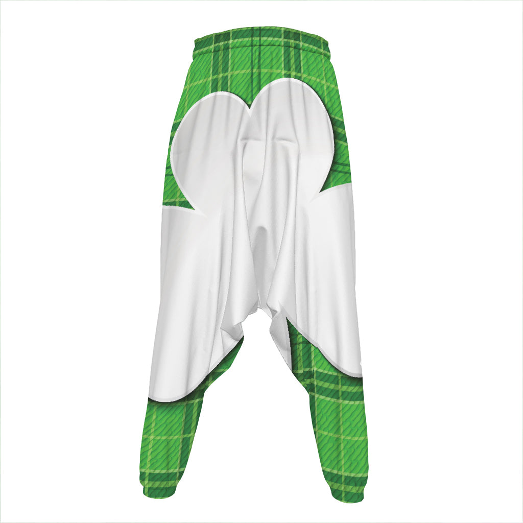 Green Shamrock Tartan Print Hammer Pants