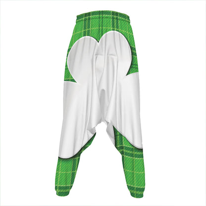 Green Shamrock Tartan Print Hammer Pants
