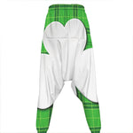 Green Shamrock Tartan Print Hammer Pants