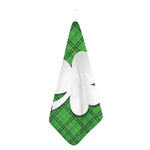 Green Shamrock Tartan Print Hand Towel