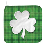 Green Shamrock Tartan Print Hand Towel