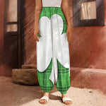 Green Shamrock Tartan Print Harem Pants