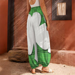Green Shamrock Tartan Print Harem Pants