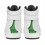 Green Shamrock Tartan Print High Top Leather Sneakers