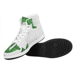 Green Shamrock Tartan Print High Top Leather Sneakers