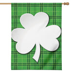 Green Shamrock Tartan Print House Flag