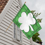 Green Shamrock Tartan Print House Flag