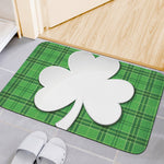 Green Shamrock Tartan Print Indoor Door Mat