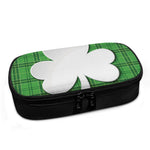 Green Shamrock Tartan Print Insulin Cooler Travel Case