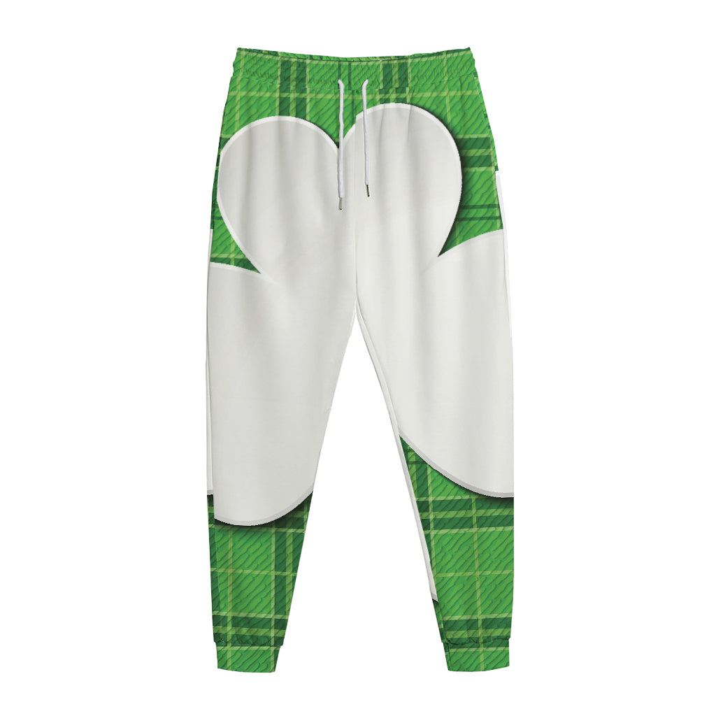 Green Shamrock Tartan Print Jogger Pants