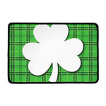 Green Shamrock Tartan Print Kitchen Mat