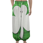 Green Shamrock Tartan Print Lantern Pants