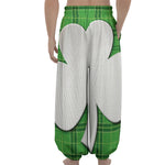 Green Shamrock Tartan Print Lantern Pants