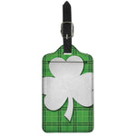 Green Shamrock Tartan Print Luggage Tag
