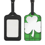 Green Shamrock Tartan Print Luggage Tag