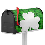 Green Shamrock Tartan Print Mailbox Cover