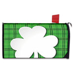 Green Shamrock Tartan Print Mailbox Cover
