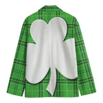 Green Shamrock Tartan Print Men's Blazer