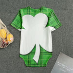 Green Shamrock Tartan Print Men's Bodysuit