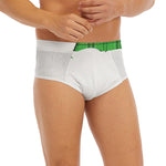 Green Shamrock Tartan Print Men's Briefs