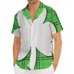 Green Shamrock Tartan Print Men's Deep V-Neck Shirt