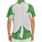 Green Shamrock Tartan Print Men's Deep V-Neck Shirt