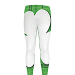 Green Shamrock Tartan Print Men's leggings