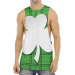 Green Shamrock Tartan Print Men's Muscle Tank Top