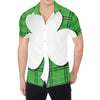 Green Shamrock Tartan Print Men's Shirt