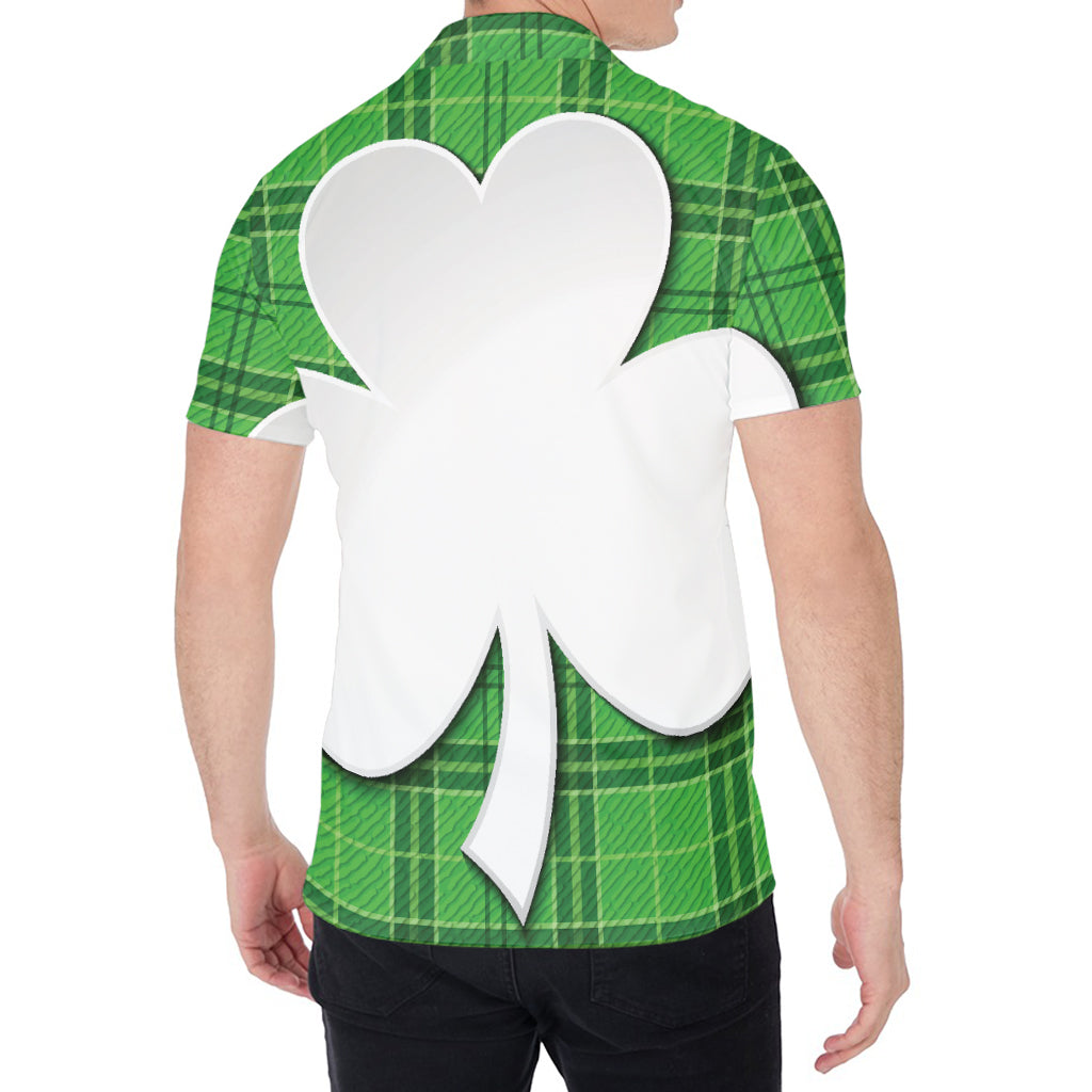 Green Shamrock Tartan Print Men's Shirt