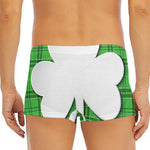 Green Shamrock Tartan Print Men's Short Boxer Briefs