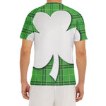 Green Shamrock Tartan Print Men's Short Sleeve Rash Guard