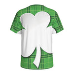 Green Shamrock Tartan Print Men's Sports T-Shirt