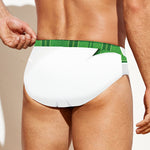 Green Shamrock Tartan Print Men's Swim Briefs