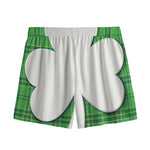 Green Shamrock Tartan Print Mesh Shorts