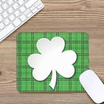 Green Shamrock Tartan Print Mouse Pad