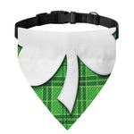 Green Shamrock Tartan Print Over The Collar Dog Bandana