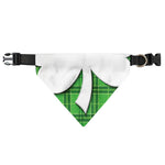 Green Shamrock Tartan Print Over The Collar Dog Bandana