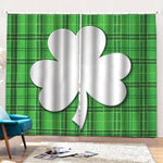 Green Shamrock Tartan Print Pencil Pleat Curtains