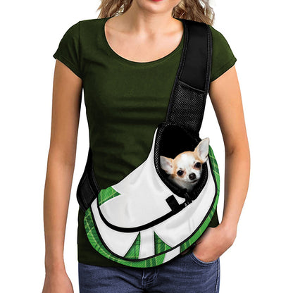 Green Shamrock Tartan Print Pet Sling Carrier
